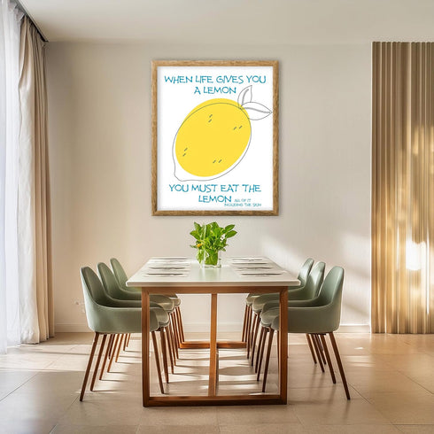 Posterizer 1 pcs-When Life Gives You A Lemon-Comedy Art-Motivational & Inspirational Art-Decor for Home & Office- unframed wall art...